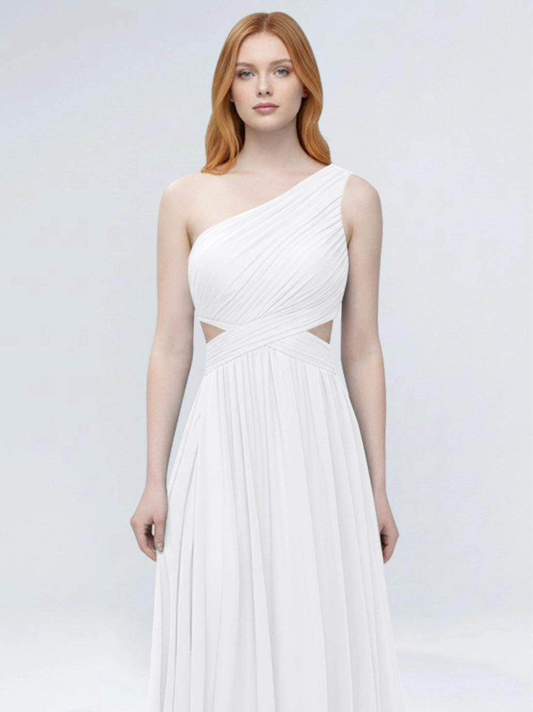 One-Shoulder Side Cut-Out Bridesmaid Dress 