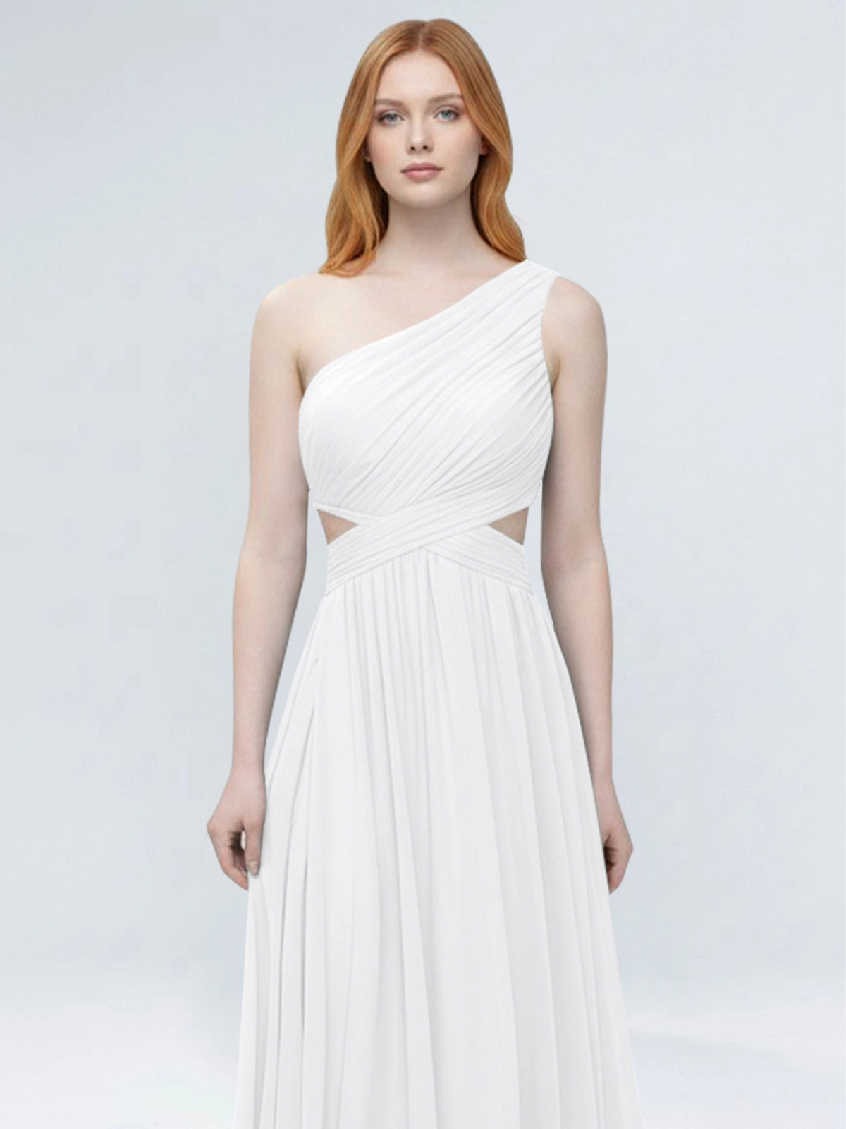 One-Shoulder Side Cut-Out Bridesmaid Dress 