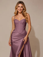 Silk-like Prom Dress with Appliques
