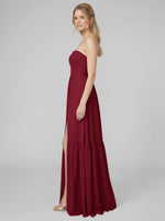 Strapless Bridesmaid Dress with Slit 