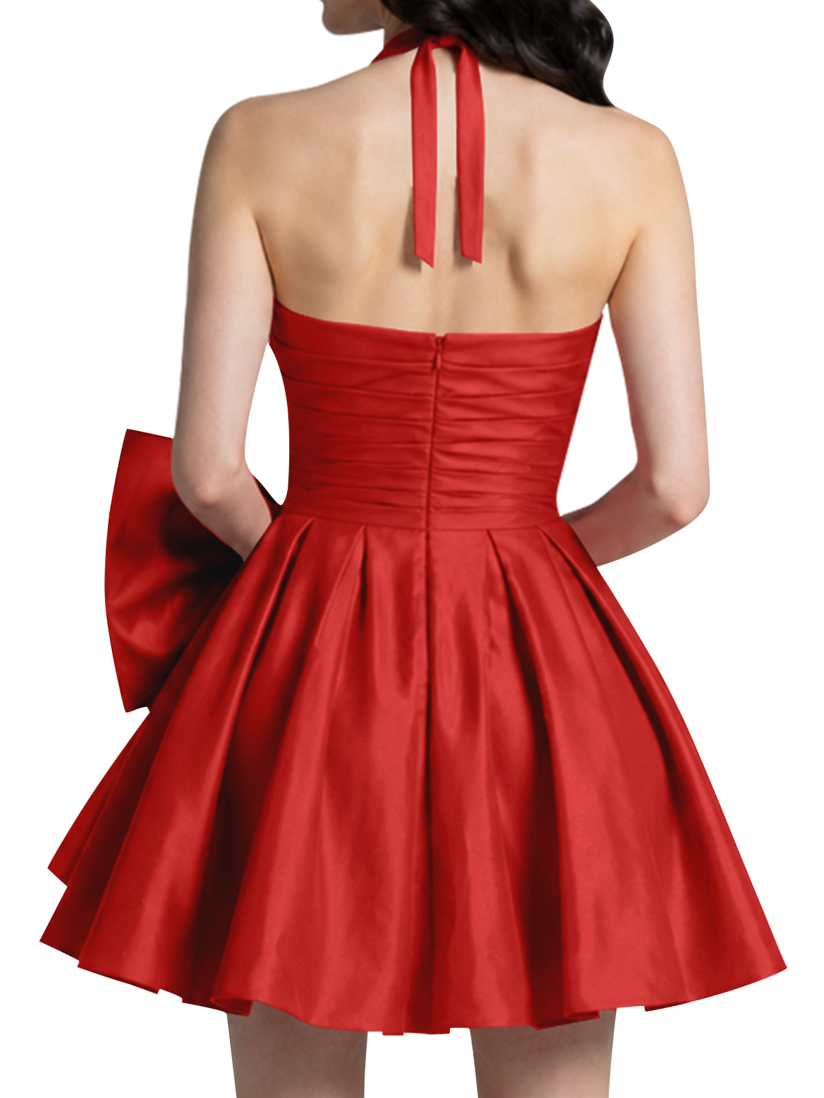Halter Oversized Bow Mini Dress 