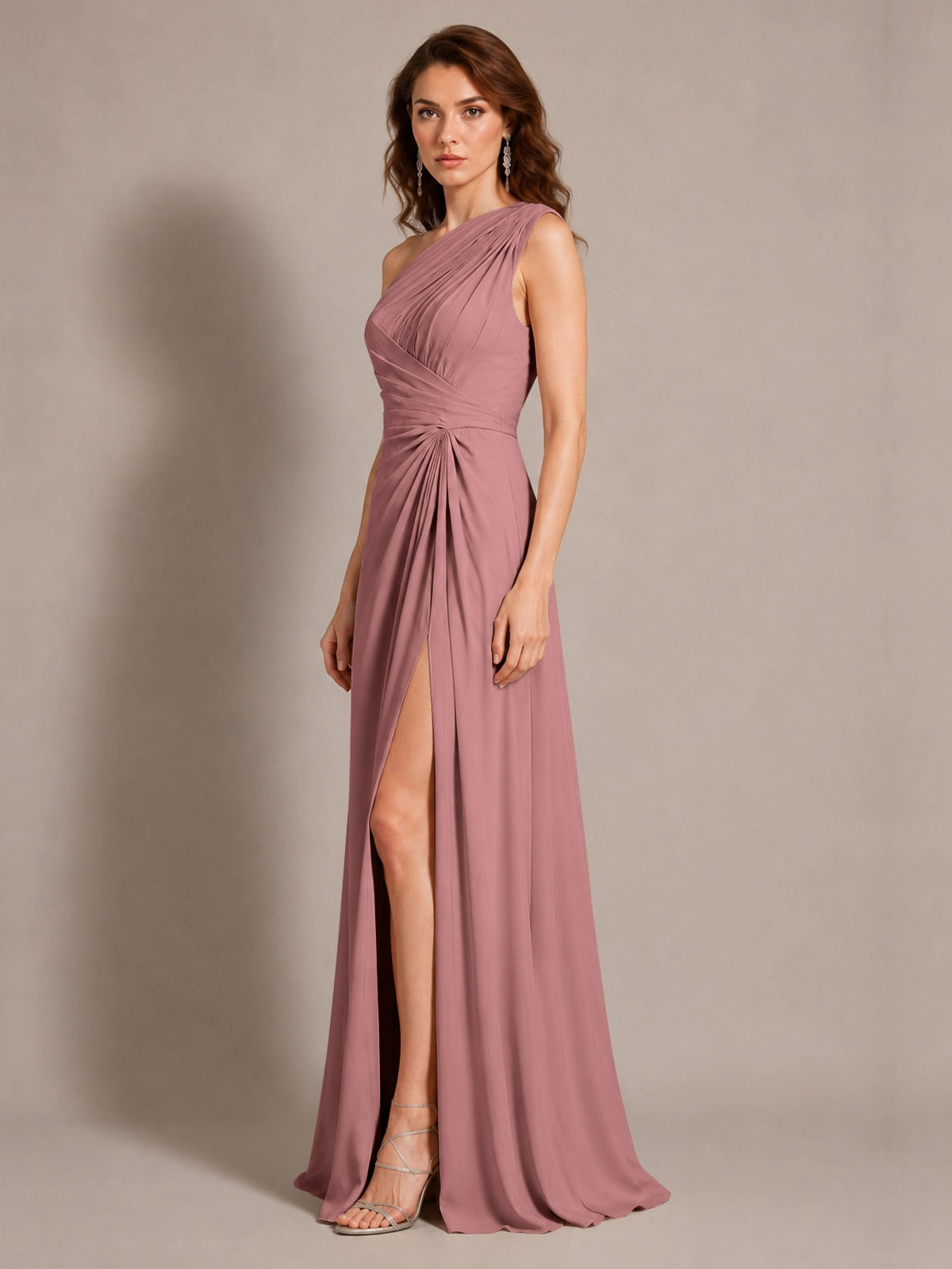 One-Shoulder Prom Dress with Slit