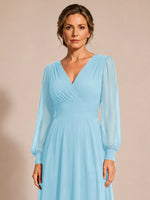 Chiffon Mother of the Bride Dress with Long Sleeves 