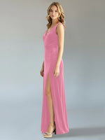 Velvet Bridesmaid Dress with Slit 