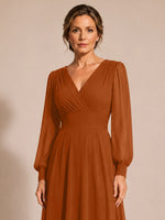 Chiffon Mother of the Bride Dress with Long Sleeves 