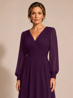 Chiffon Mother of the Bride Dress with Long Sleeves 