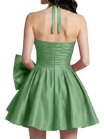 Halter Oversized Bow Mini Dress 