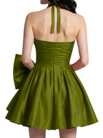Halter Oversized Bow Mini Dress 