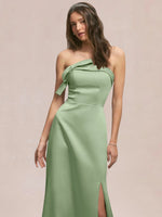 Satin Bow Accent Bridesmaid Dress 