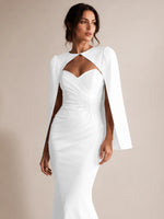 Stretch Satin Wedding Dress with Cape