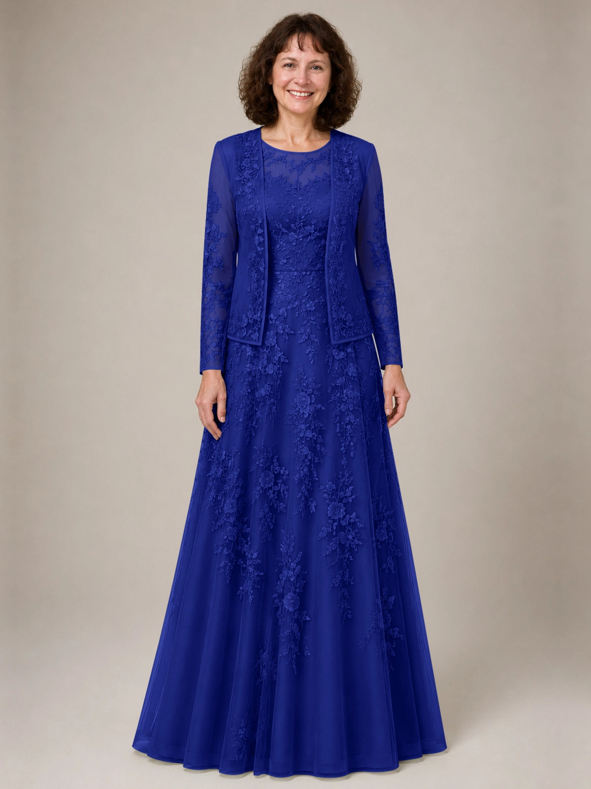 A-line Mother of the Bride Dress with Lace 