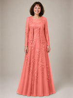 A-line Mother of the Bride Dress with Lace 