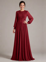 Chiffon Mother of the Bride Dress with Jewel Neckline 