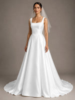 A-line Wedding Dress with Square Neck 