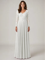 A-line Mother of the Bride Dress with Appliques