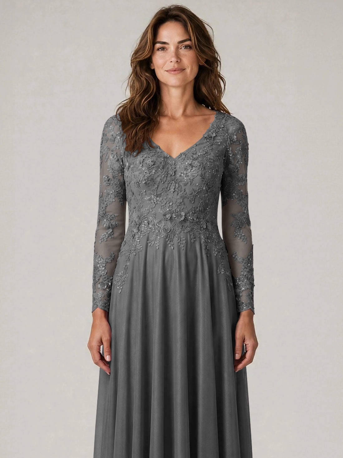 A-line Mother of the Bride Dress with Appliques