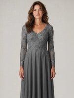 A-line Mother of the Bride Dress with Appliques