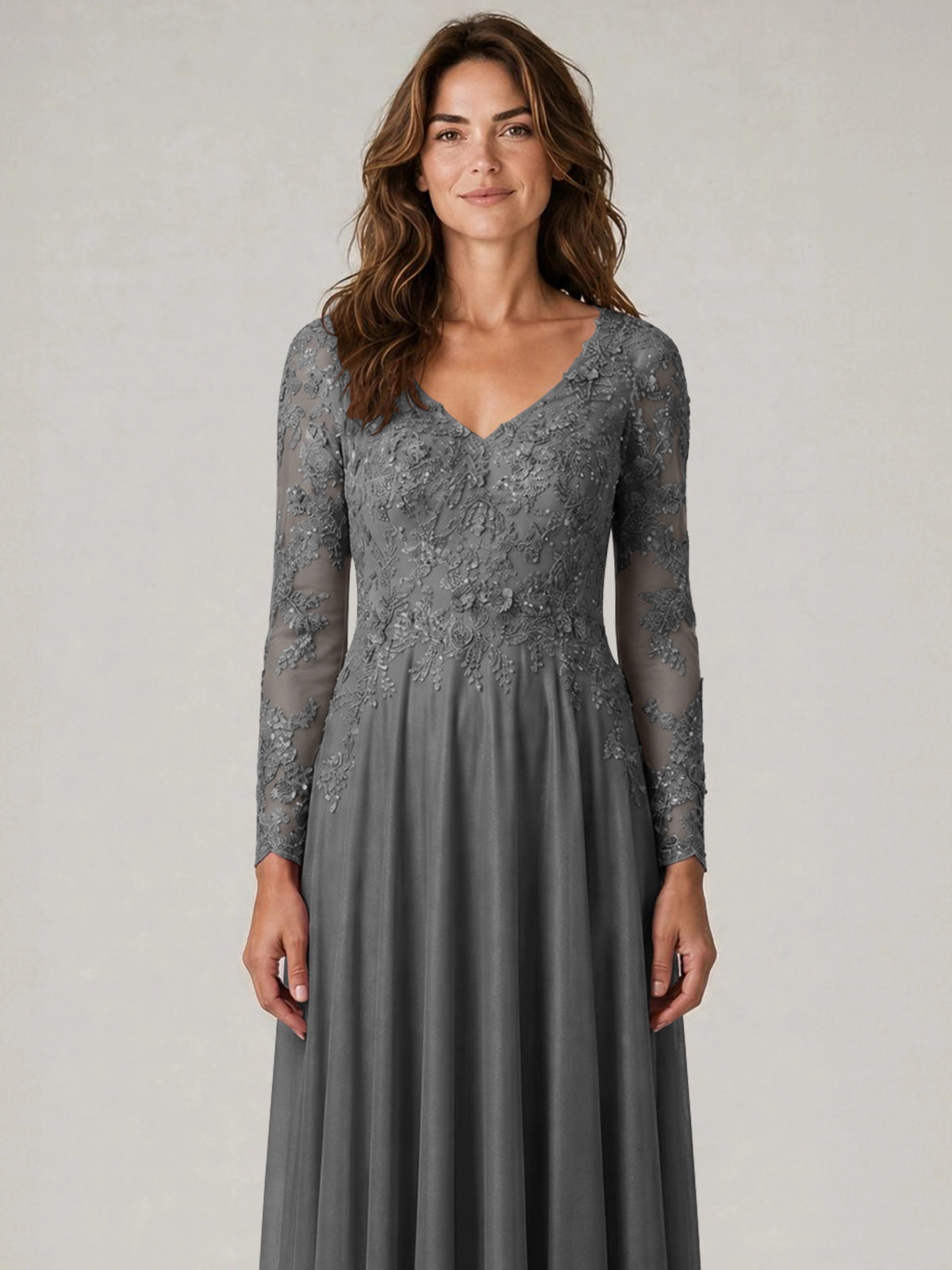 A-line Mother of the Bride Dress with Appliques