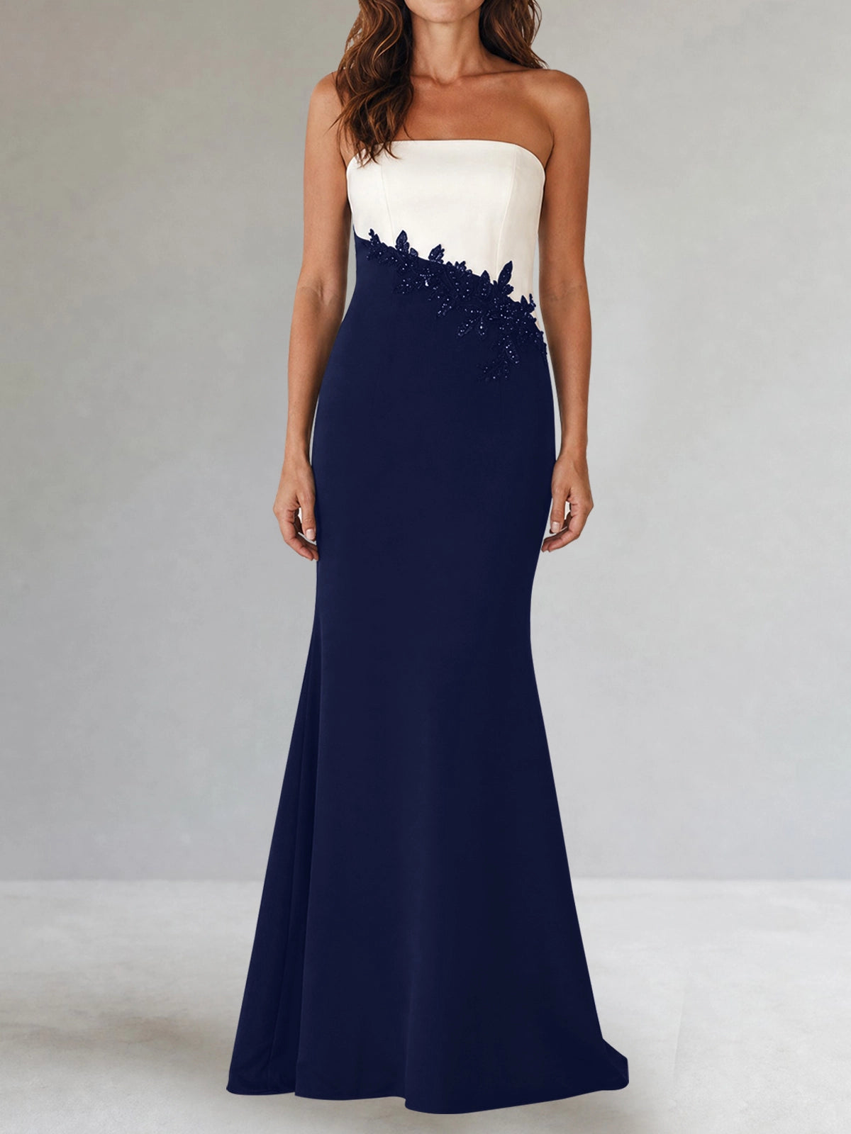 Trumpet Mother of the Bride Dress with Appliques