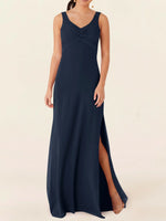 Chiffon Bridesmaid Dress with Slit 