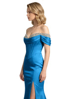 Corset Beaded Trumpet Prom Dress 
