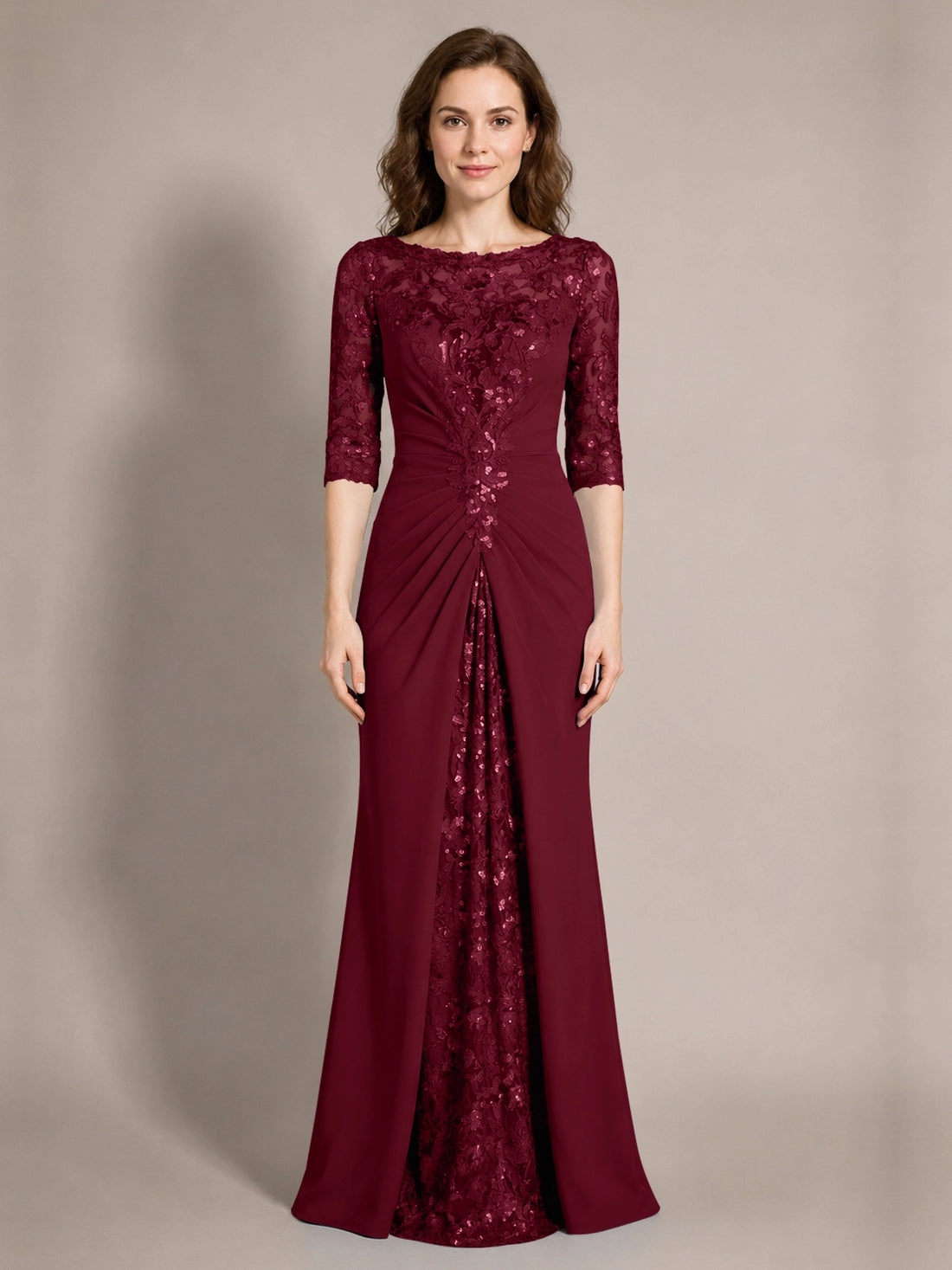 Lace Mother of the Bride Dress with Applique 