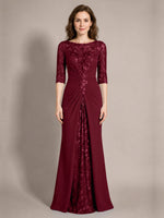 Lace Mother of the Bride Dress with Applique 