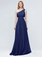 One-Shoulder Side Cut-Out Bridesmaid Dress 