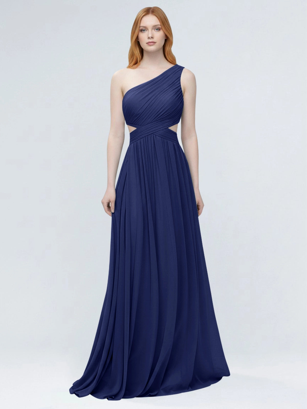 One-Shoulder Side Cut-Out Bridesmaid Dress 