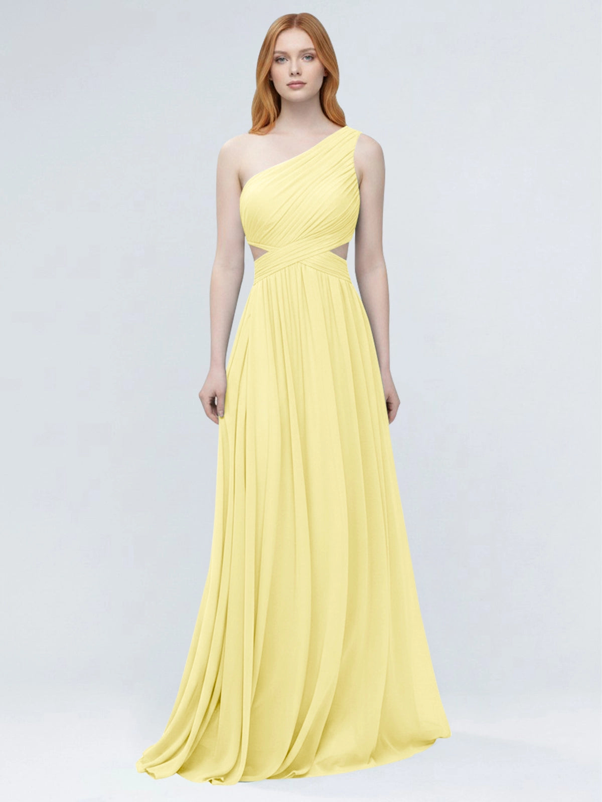 One-Shoulder Side Cut-Out Bridesmaid Dress 