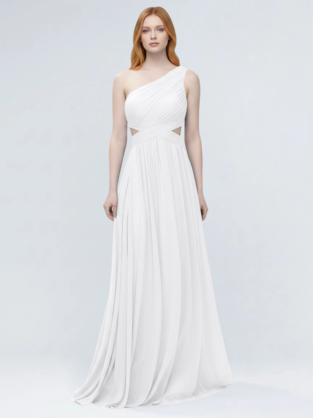 One-Shoulder Side Cut-Out Bridesmaid Dress 