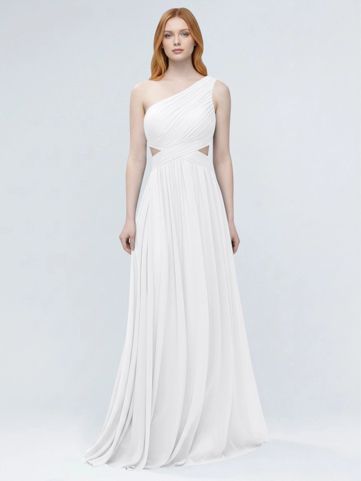 One-Shoulder Side Cut-Out Bridesmaid Dress 