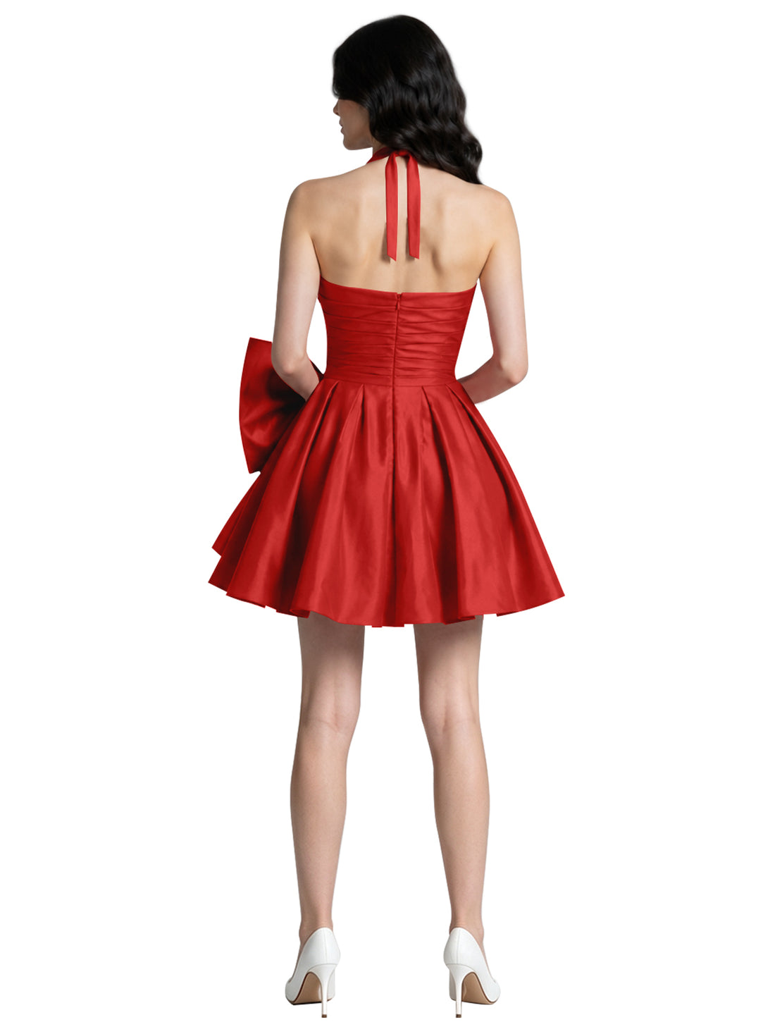 Halter Oversized Bow Mini Dress 
