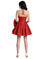 Halter Oversized Bow Mini Dress 