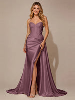Silk-like Prom Dress with Appliques