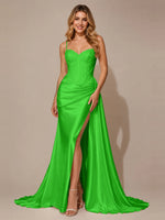 Silk-like Prom Dress with Appliques