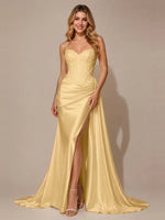 Silk-like Prom Dress with Appliques