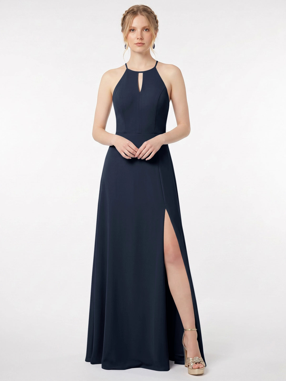 Chiffon Bridesmaid Dress with Halter 