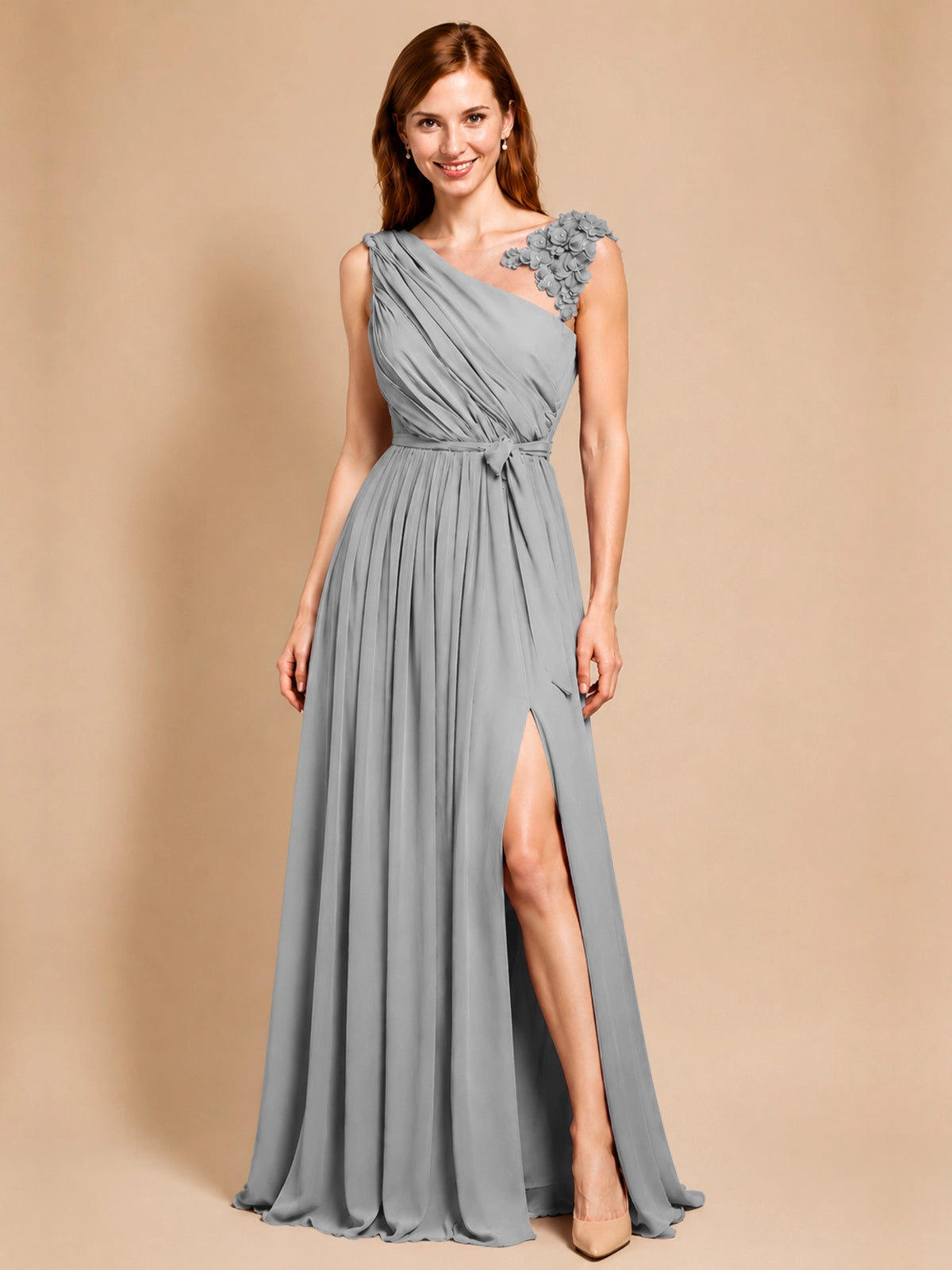 Chiffon Prom Dress with Appliques