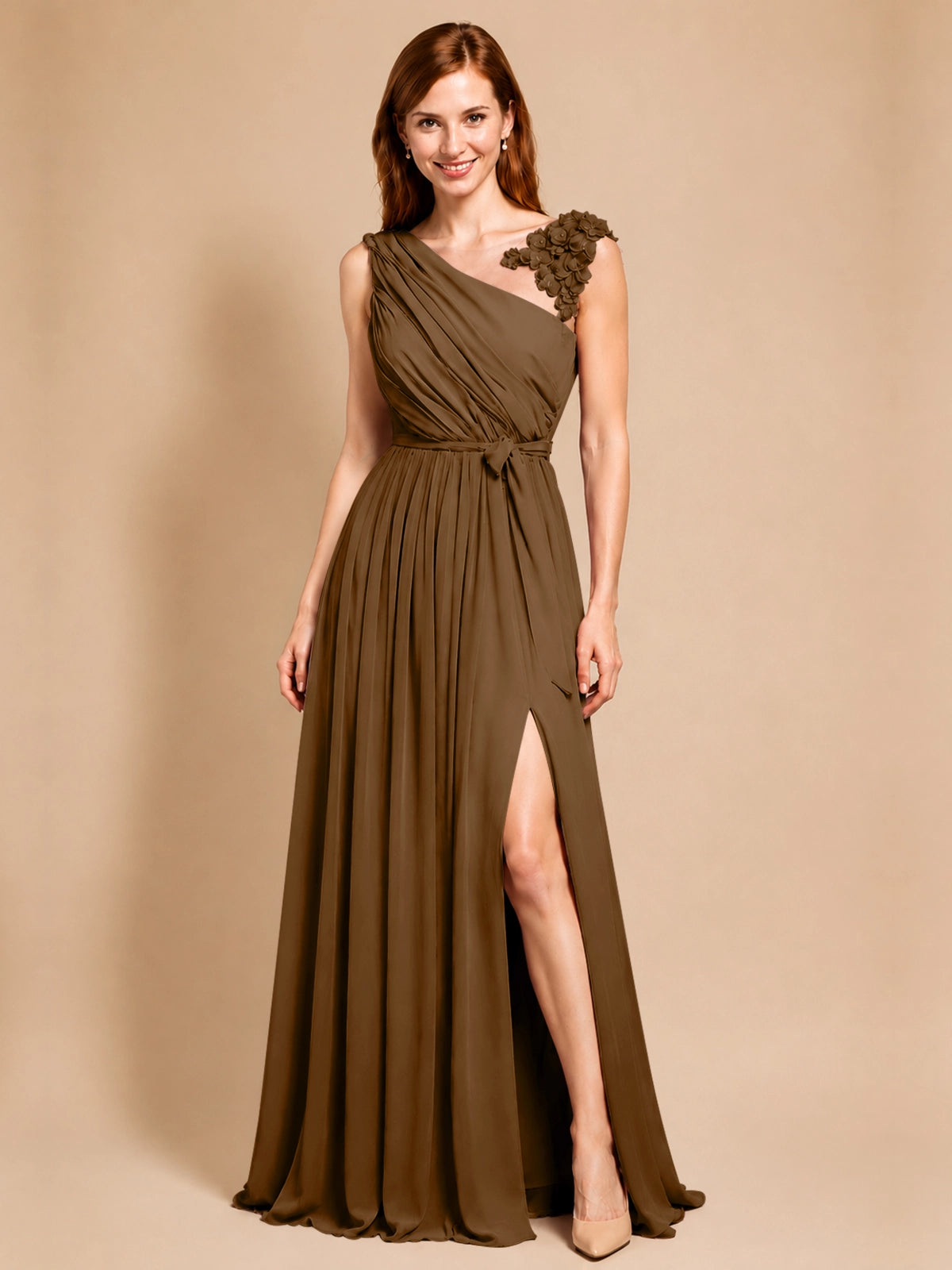 Chiffon Prom Dress with Appliques