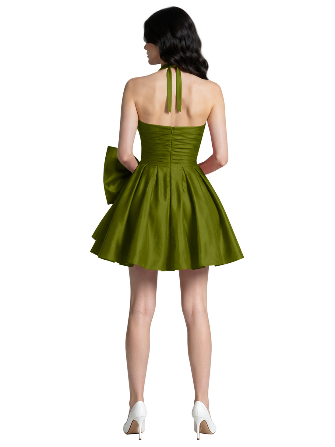 Halter Oversized Bow Mini Dress 