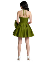 Halter Oversized Bow Mini Dress 