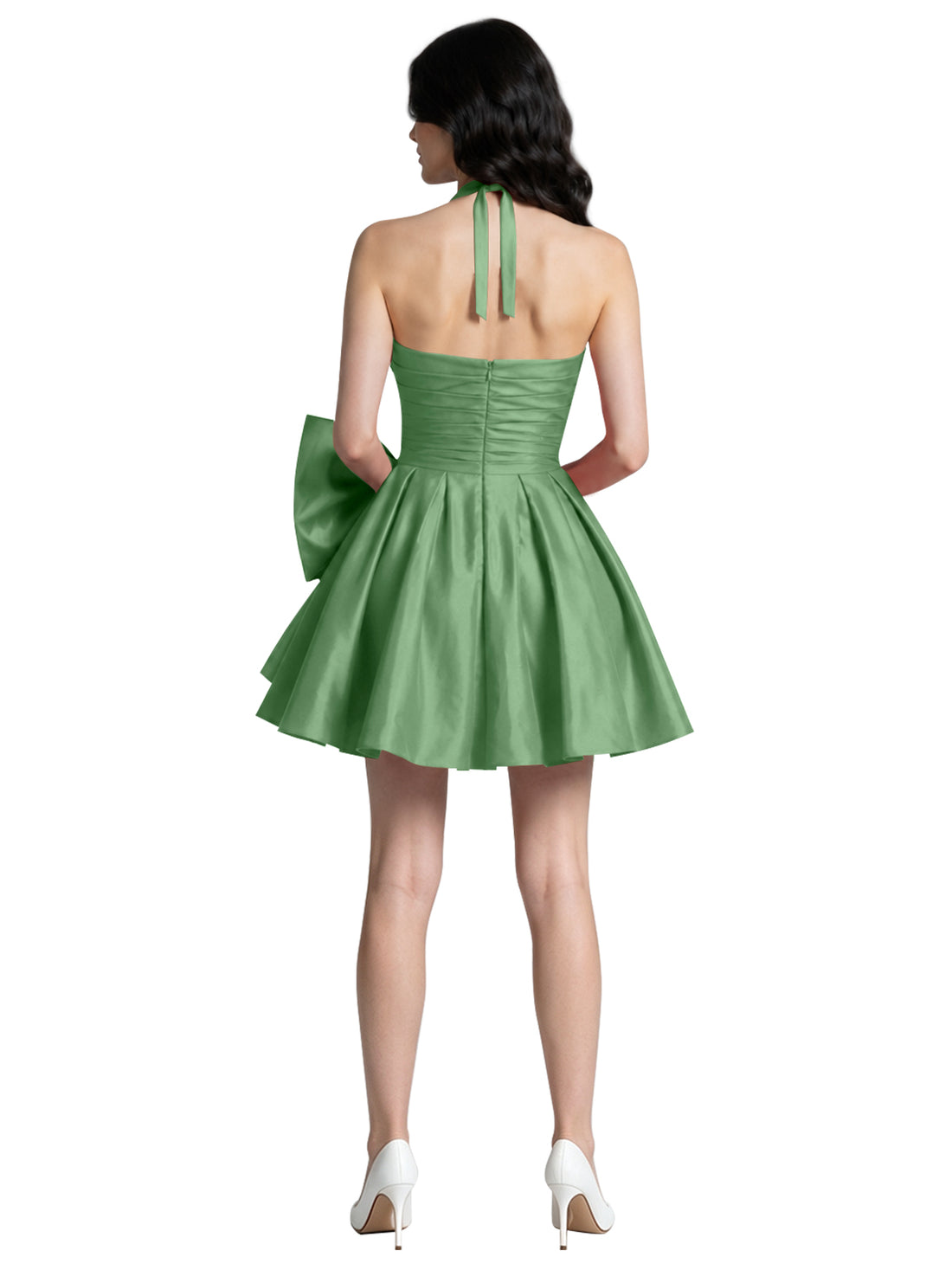 Halter Oversized Bow Mini Dress 