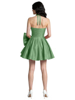 Halter Oversized Bow Mini Dress 