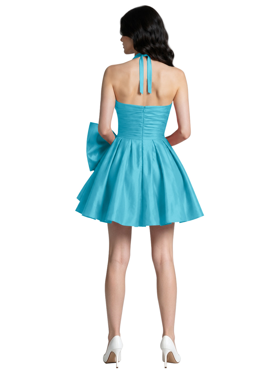 Halter Oversized Bow Mini Dress 