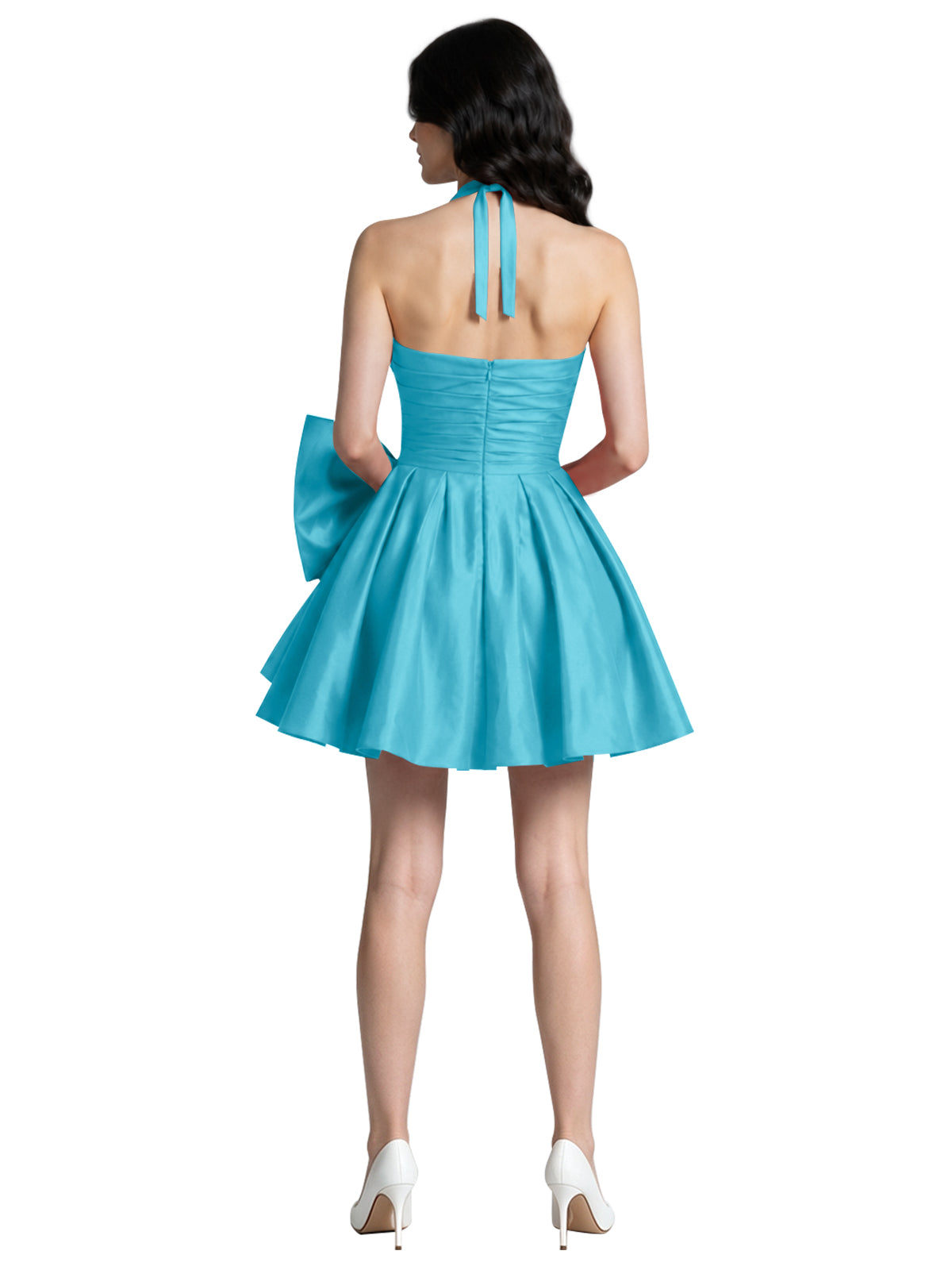 Halter Oversized Bow Mini Dress 