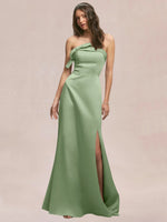 Satin Bow Accent Bridesmaid Dress 