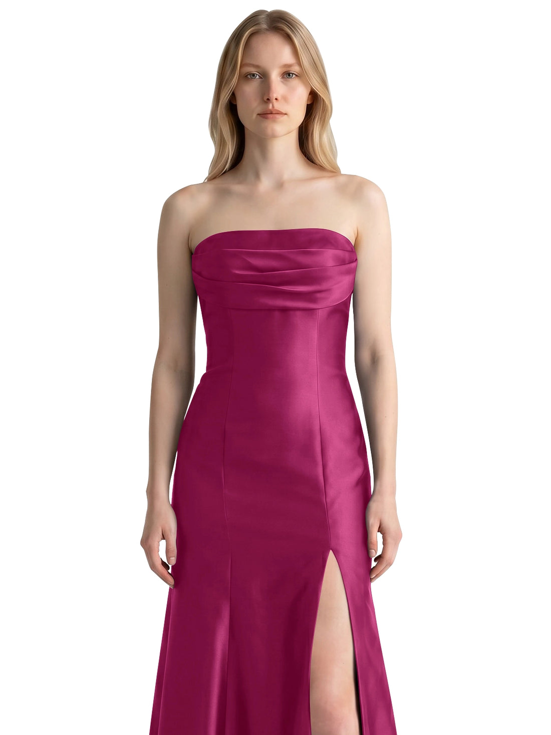 Strapless Ruched Bodice Prom Dress 