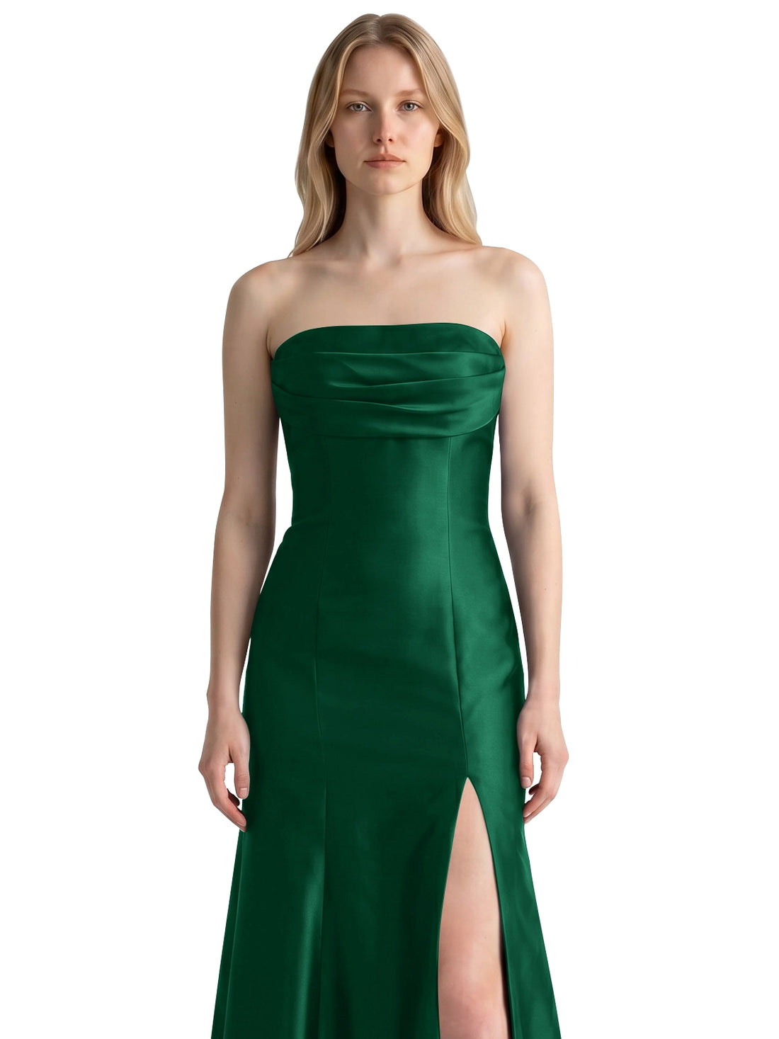 Strapless Ruched Bodice Prom Dress 