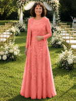 A-line Mother of the Bride Dress with Lace 